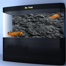 Load image into Gallery viewer, Mr.Tank 3D Effect Black Stone Texture Aquarium Background Poster HD Rock Stone Selfadhesive Fish Tank Backdrop Decorations
